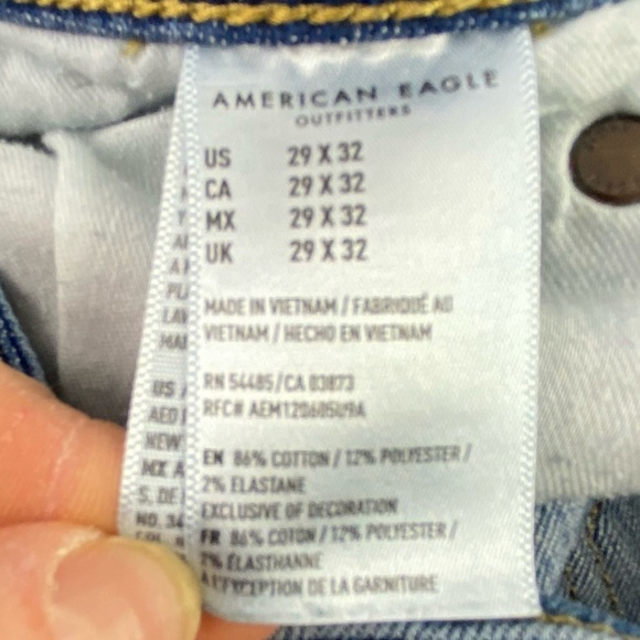 AEO Slim Straight Extreme Flex Blue Jeans Men's size 29W x 32L - Picture 7 of 15